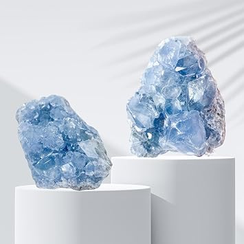 3Pcs 10-50g Natural Celestine Cluster,Celestite Crystals,Blue Crystal Cave, Home Office Decoration, Crystal Healing, Feng Shui Decoration, Spiritual Balance