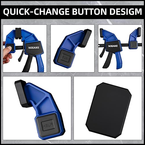 Miniatura 5 de Abrazaderas de barra para carpintería, paquete de 4 abrazaderas de madera NOEAIKE de 12 pulgadas, ligeras, con una mano, abrazaderas de agarre