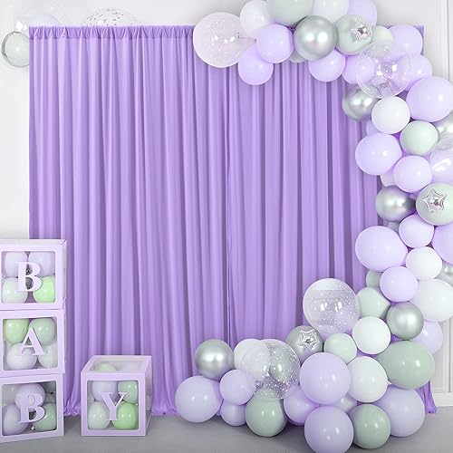 Miniatura 5 de AK TRADING CO. Cortinas telón de fondo de poliéster de 10pies x 8pies con bolsillos para varillas, decoración de ventana para bodas, fiestas y
