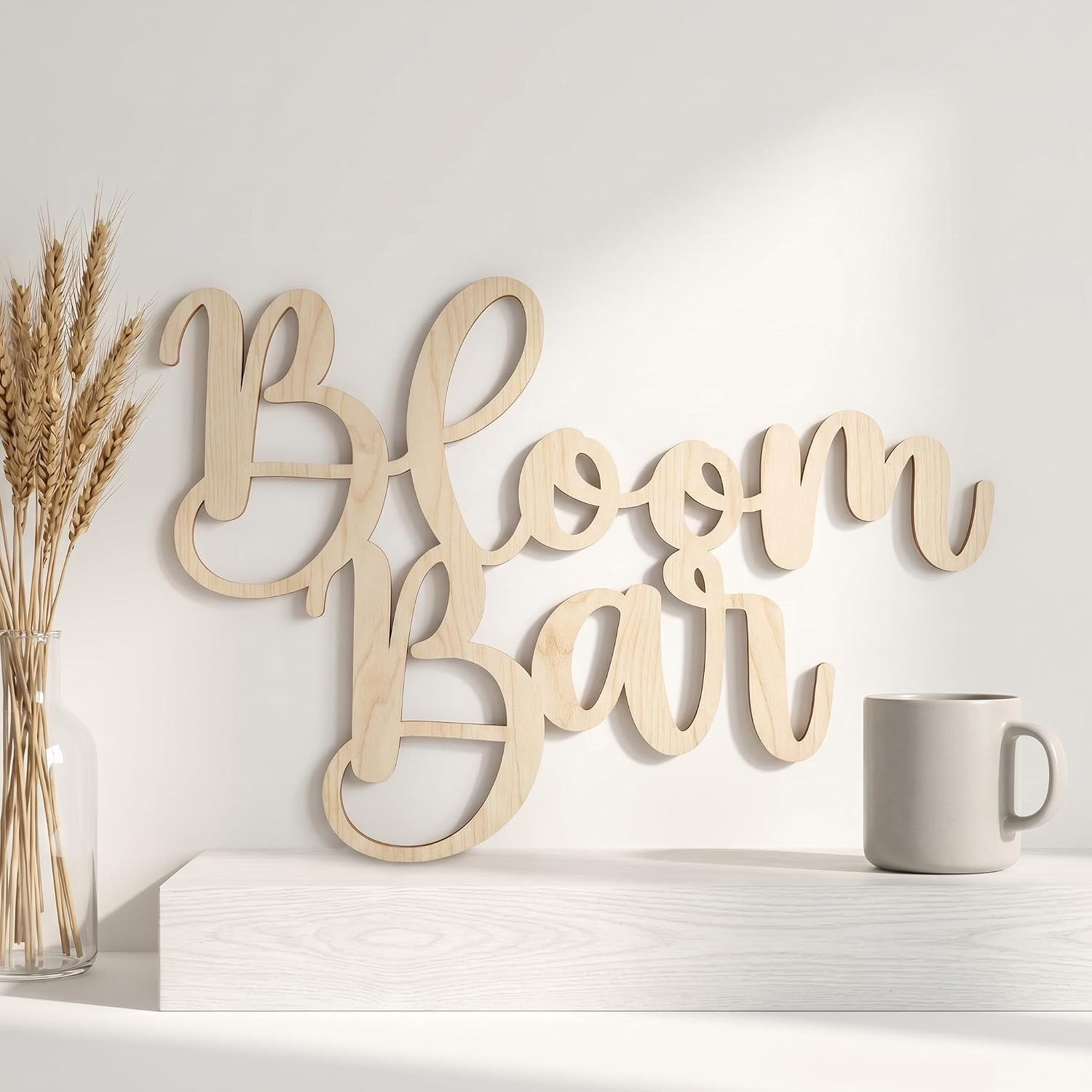 Wooden Bloom Bar Sign for Backdrop, Floral Themed Party Decorations, Rustic Flower Bar Sign for Wedding Bridal Shower, Garden Party & Home Decoration image 5