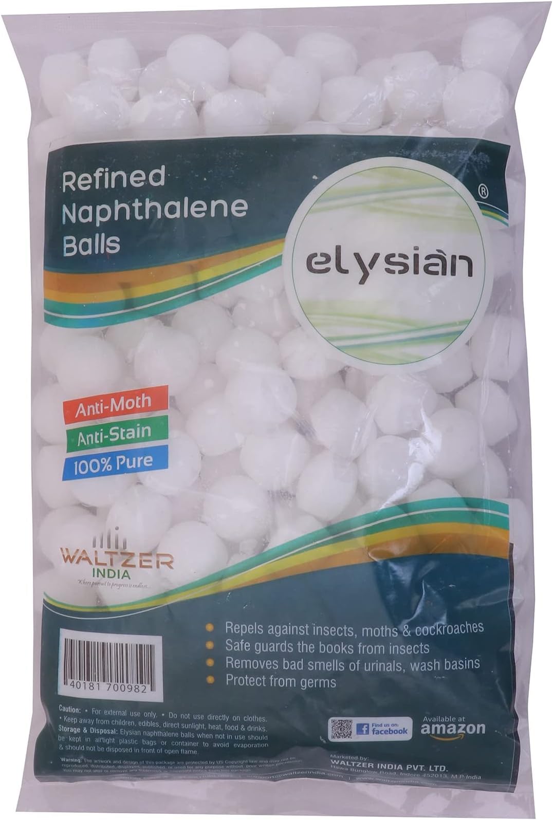Elysian Naphthalene Balls 1 kg White Kapoor Goli Stain-Free for Commercial Use Cloth Wardrobe, Almirah, Bookshelves, & Drawers