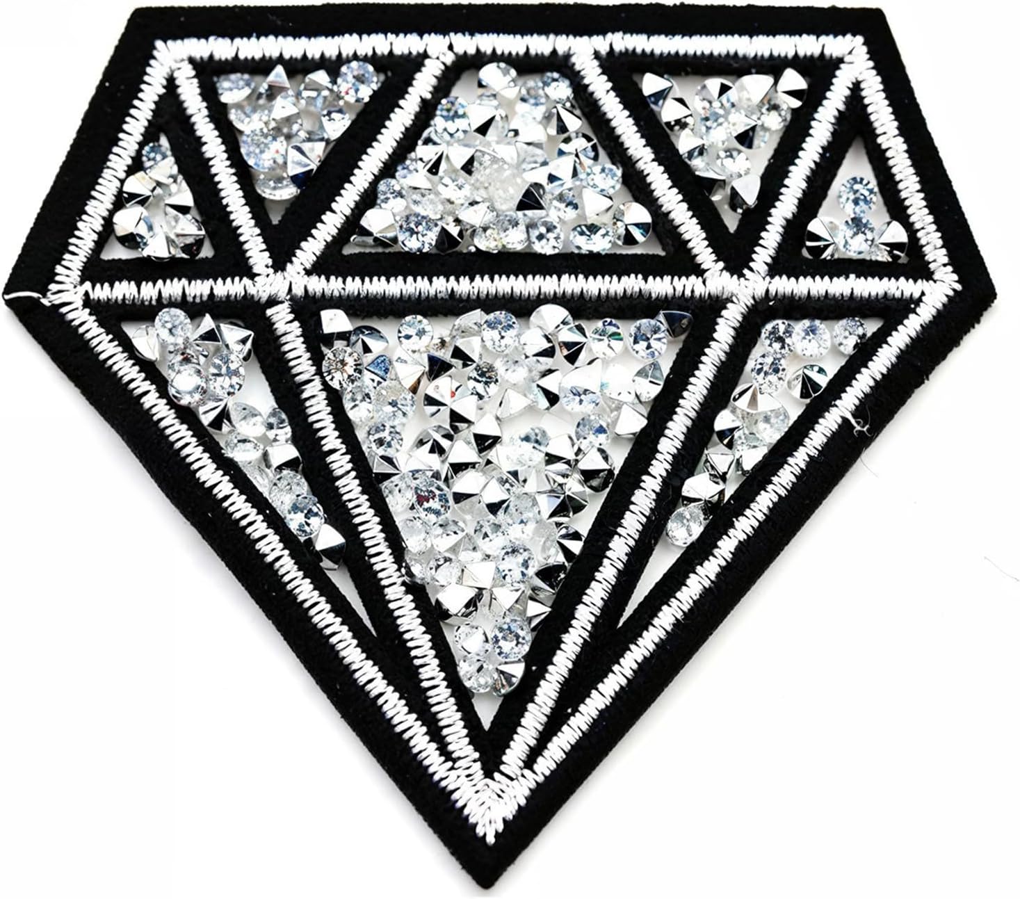 Diamond Symbol Decorative Patches with Hot Fix Shiny Rhinestone 5 PCs