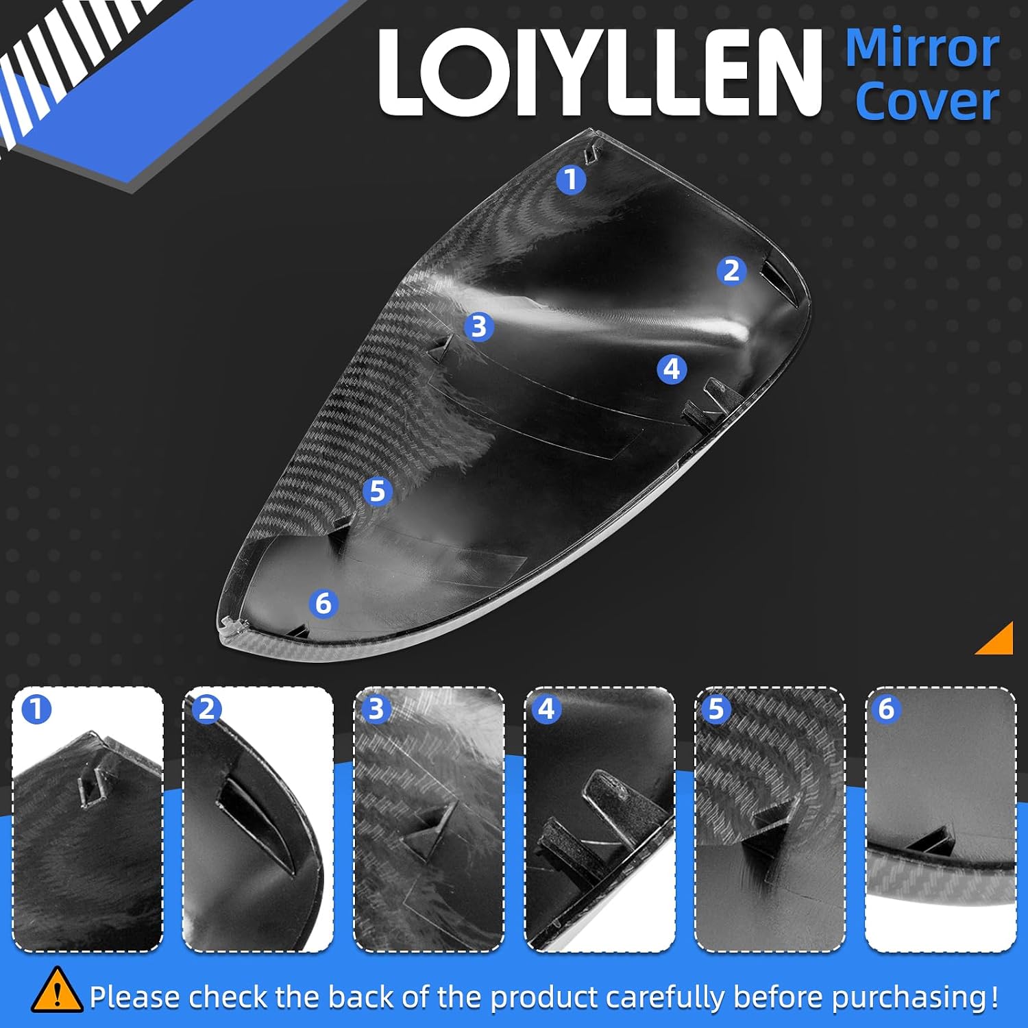 Condition photo showing New/Like New for driver side mirror cover replacement for ford fusion 2013 2014 2015 2016 2017 2018 2019 2020 2021 2022 - left side mirror covers, rear view mirror cap accessories carbon fibre, with lamp carbon fibre-with lamp driver side (left)