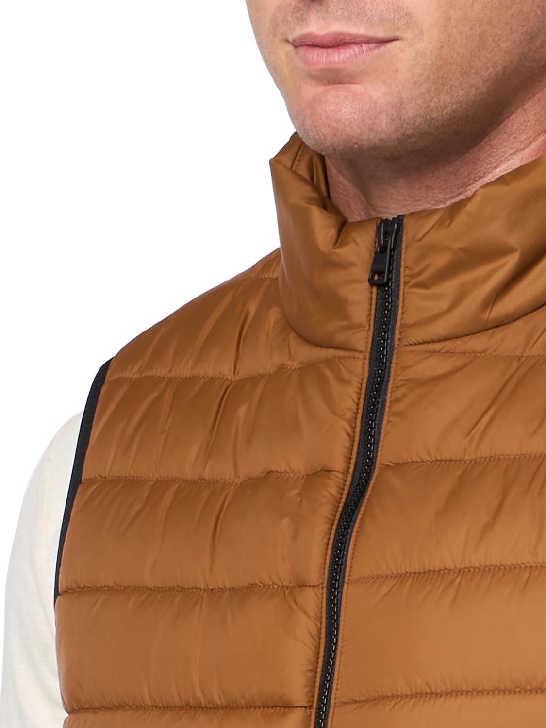 HUGO mens Contrast Logo Lightweight Nylon Padded Vest - Image 3