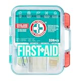Be Smart Get Prepared First Aid Kit&comma; Teal&comma; 326 Piece&comma; Exceeds OSHA and ANSI Guidelines 100 People - Office&comma; Home&comma; Car&comma; School&comma; Emergency&comma; Survival&comma; Camping&comma; Hunting and Sports