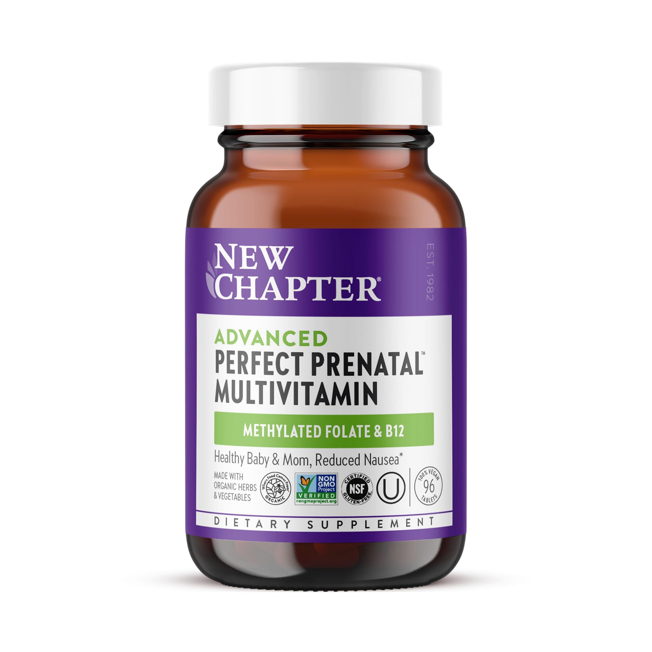 New Chapter Advanced Perfect Prenatal Vitamins, 96 Count 96 Count (Pack of 1)