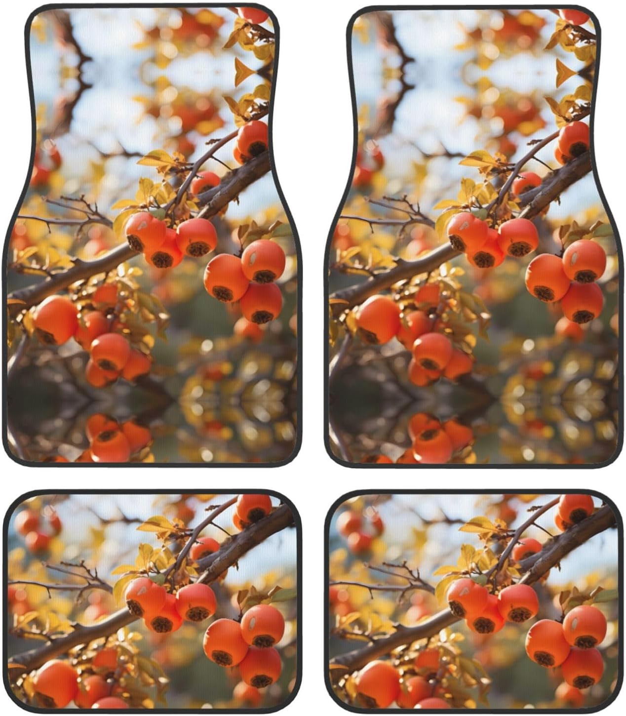 persimmon Patterned car mats 4-piece set | For cars/SUVs/trucks | Firm fit without displacement
