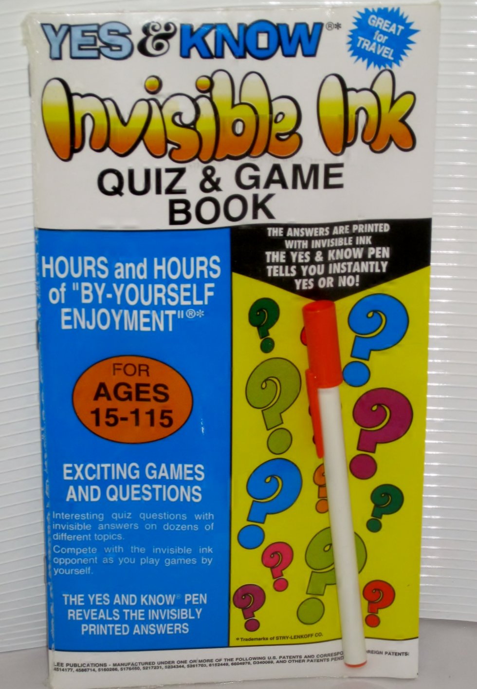 Yes & Know Invisible Ink Quiz & Game Book for