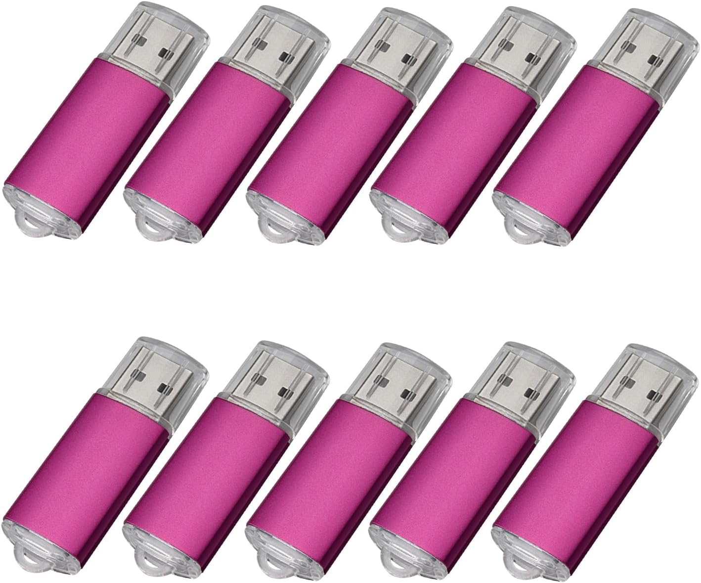 Paquete de 10 unidades flash USB de 32 GB, unidades USB 2.0, unidades flash a granel, 32 GB, pendrive, memoria USB con cremallera, 10 unidades, color rosa