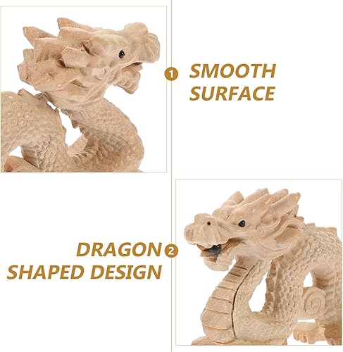 Miniatura 8 de ABOOFAN Estatua de madera china Feng Shui tallada de madera natural estatua de dragón escultura estatua de dragón buena suerte 2024 año año nuevo