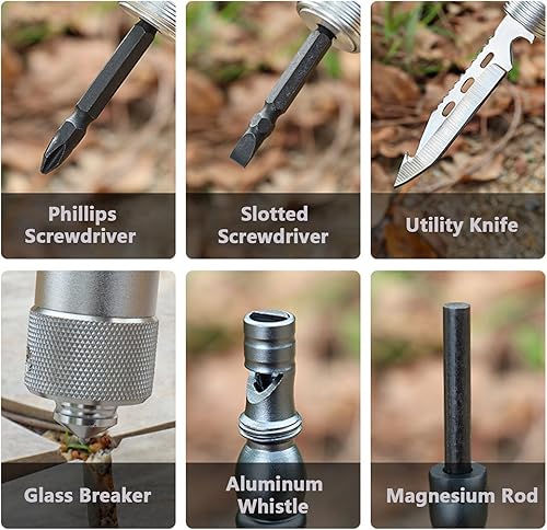 Miniatura 6 de Pala de supervivencia 2 en 1 con pico, multiherramienta plegable ajustable de 3 secciones, equipo táctico resistente para camping, senderismo,