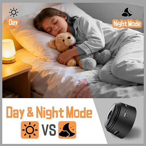 Miniatura 4 de Mini cámara WiFi para interiores con visión nocturna, detección de movimiento, mini cámara de seguridad inalámbrica para mascotabebé (solo WiFi de