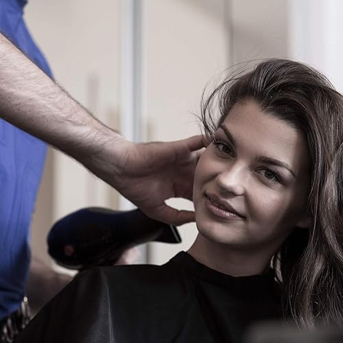 Miniatura 5 de Bata de salón de 2 piezas para clientes, bata de peluquería impermeable, capa de salón, Negro -