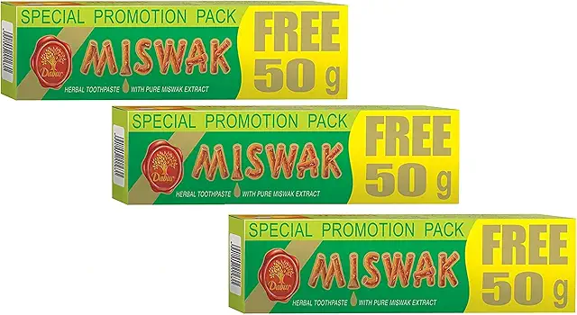 Dabur Miswak Herbal Toothpaste - 100ml Pack of 3 | Natural Gum Protection