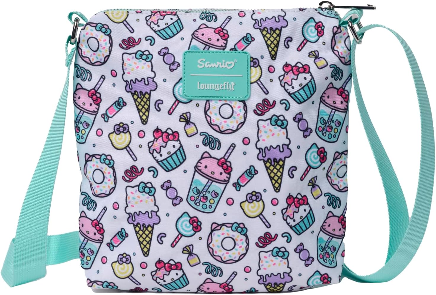 Loungefly Hello Kitty Bag Crossbody Shoulder Passport Travel Sweet Cupcake Print