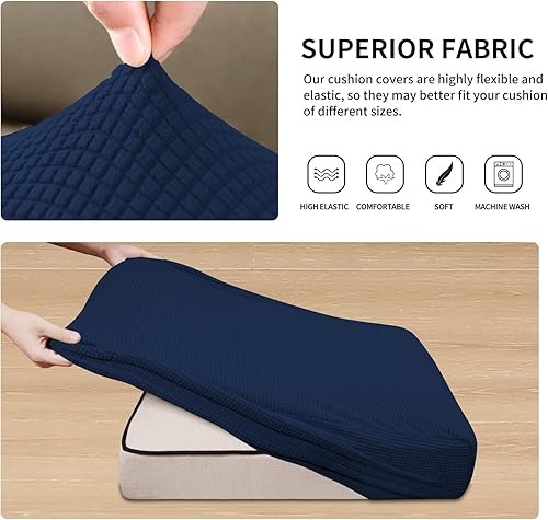Vista 88 de Easy-Going - Funda de cojín elástica para sofá, funda de cojín protectora para asiento de sofá, suave, flexible con parte inferior elástica