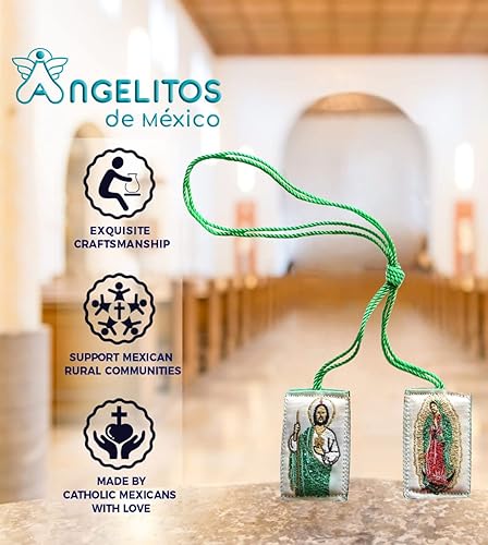 Miniatura 2 de Escapulario De San Judas Tadeo con la Virgen de Guadalupe Jude el Apóstol con Nuestra Señora de Guadalupe Algodón poliéster