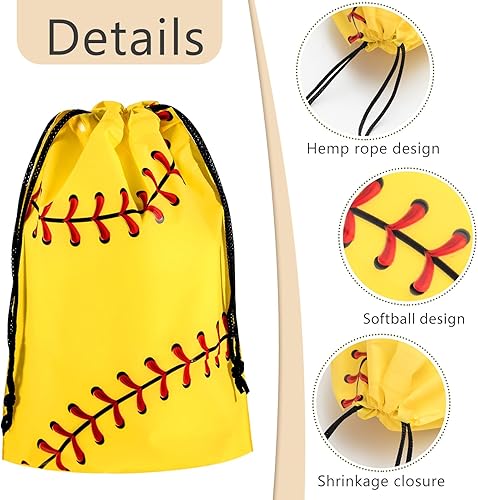 Miniatura 3 de Silkfly Paquete de 50 bolsas de voleibol con cordón para aperitivos, bolsas de plástico para regalo, regalos de fiesta para suministros de fiesta