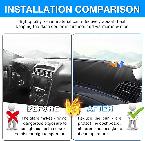 Vista 91 de Autorder Alfombrilla de cubierta de salpicadero para Ford F150 F250 F350 1992-1996 Accesorios Cubierta de tablero de franela para salpicadero