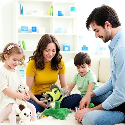 Miniatura 6 de Dyharnsty Plants vs Zombies - Juguetes de peluche Gatling Pea Plant Soft Figure Dolls, Plants vs Zombies Toys Gatling Pea Shooter PVZ Plush 1 2 Set