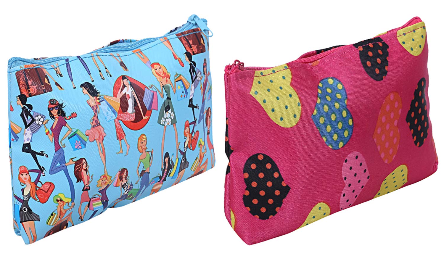 Kuber Industries Small Rexine 2 Pieces Multipurpose Travel Toiletry Pouch Set (Multi)-CTKTC25762