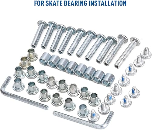 Miniatura 5 de TOBWOLF - Reemplazo de tornillo espaciador de eje de patín en línea, aleación de aluminio, espaciador de rodamiento de rueda de patinaje, accesorios