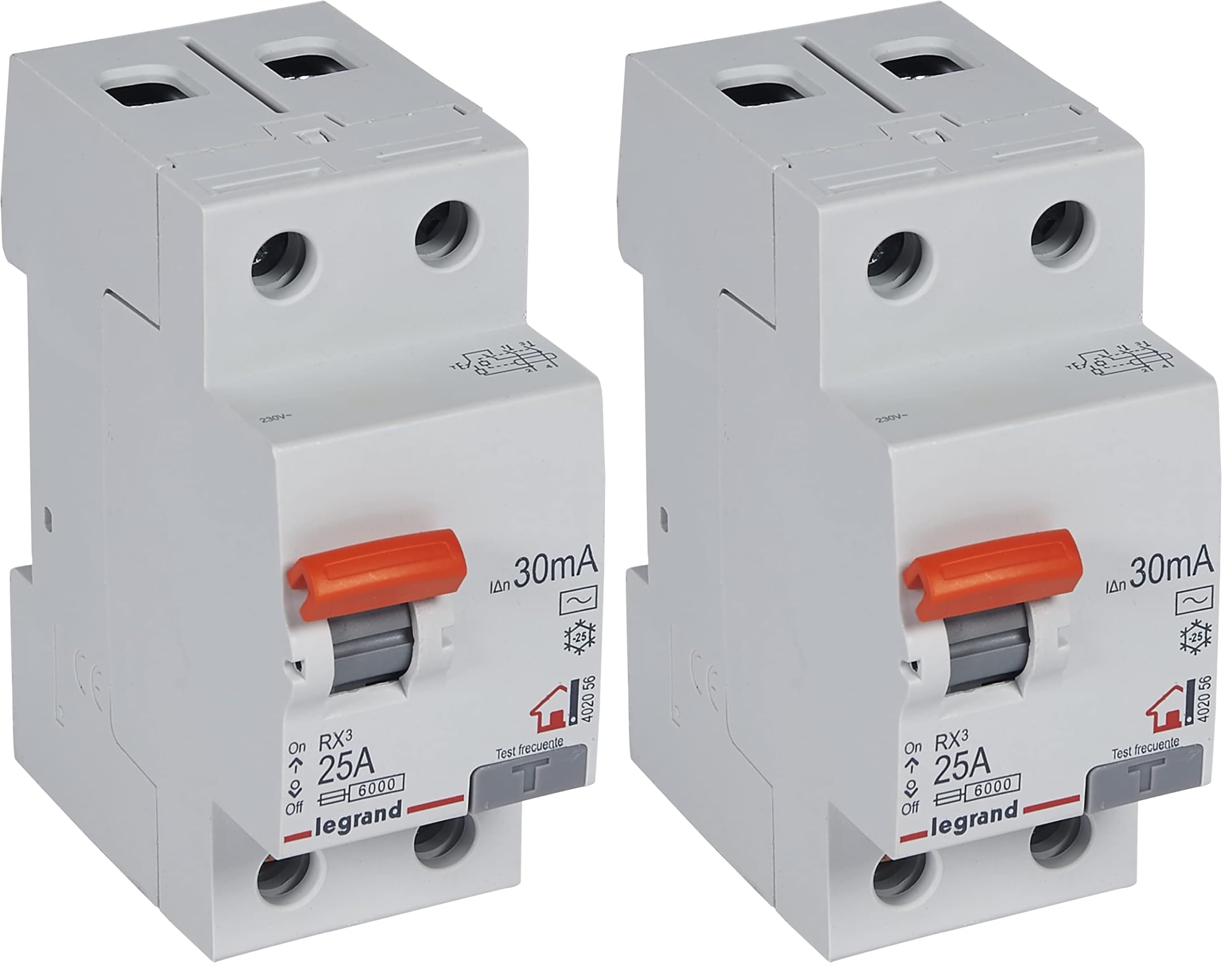 Interruptor diferencial Legrand bipolar 25 amperios blanco 402056E 2