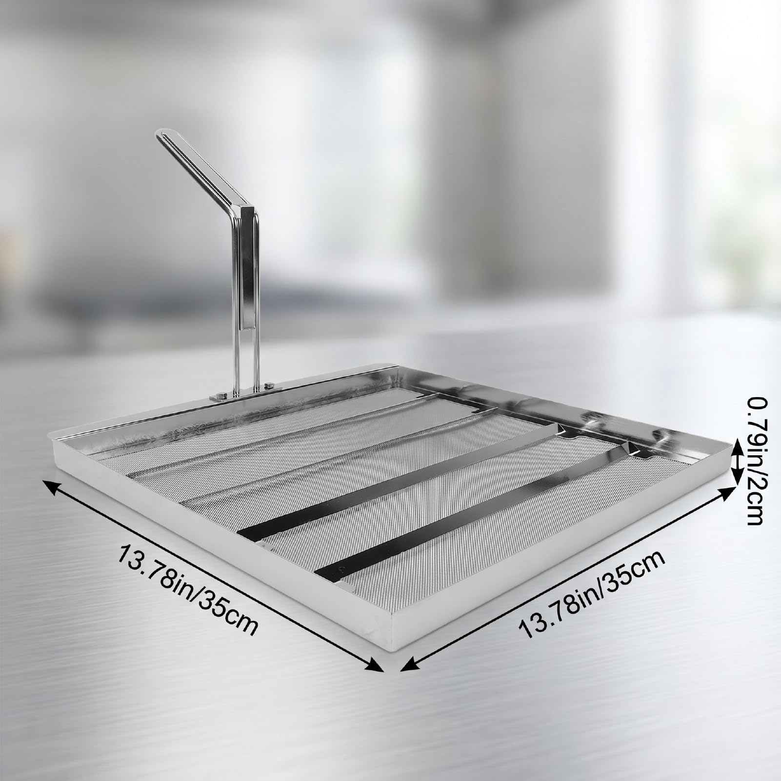 Fritteusenfilter Aus 304 Edelstahl mit 500 Mikron Masche Echtzeit | Verhindert ÖL ÜBerhitzung und Karbonisierung für Gewerbliche Restaurantküchen Umfasst Thermometer Griff Installationswerkzeug