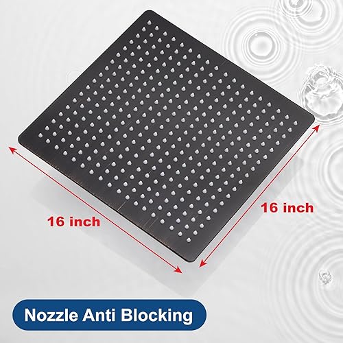 Miniatura 8 de Midanya Cabezal de ducha cuadrado de acero inoxidable, cabezal de ducha de lluvia de alta presión, cobertura a prueba de grietas con boquilla de