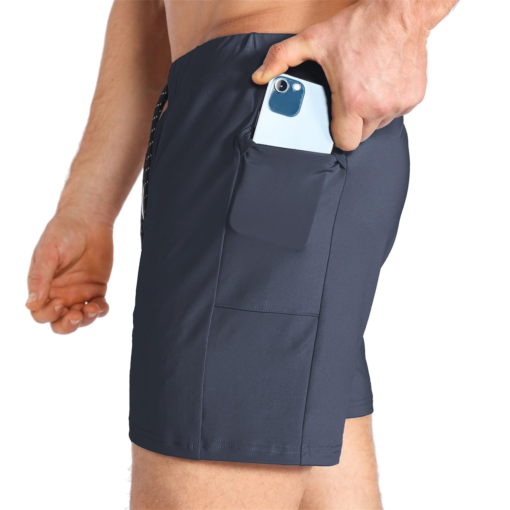 ZENWILL Ligero Pantalones Cortos Hombre Deporte Gym Running | Pantalones Cortos Hombre Deporte Elasticos, Pantalón Corto Gimnasio Bolsillo Cremallera,Pantalon Corto Gimnasio Secado Rapido