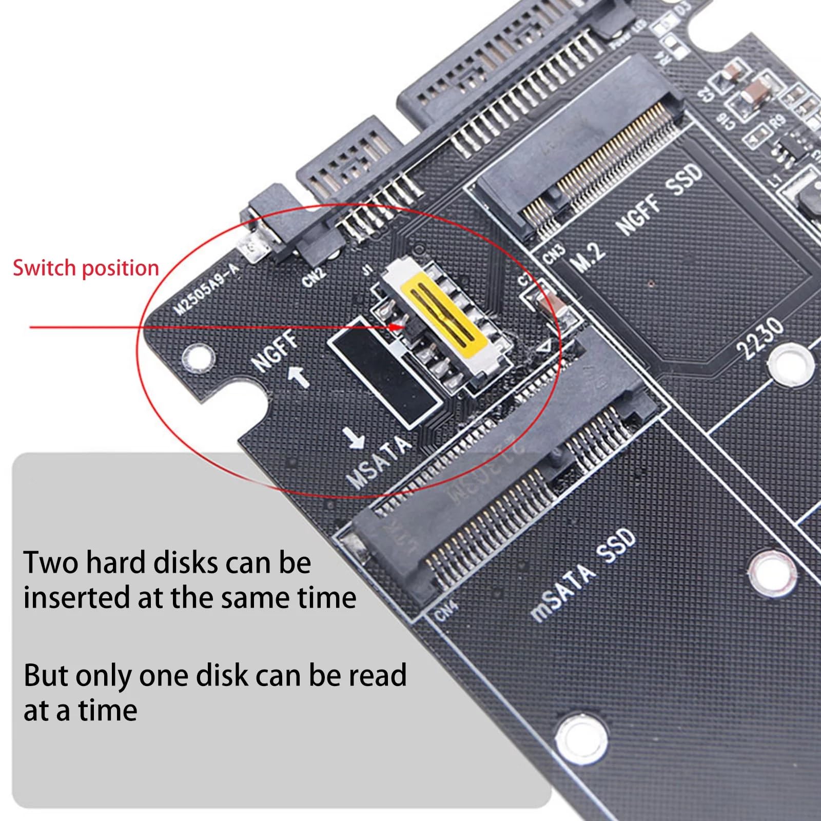 ETZIN NGFF M.2 to SATA Converter Adapter, SATA M.2 + MSATA SSD to SATA Hard Drive Adapter Card for Computer, Supports M.2 modules in 2280, 2260, 2242 and 2230 formats-EPL-423HS. — Amazon image 4