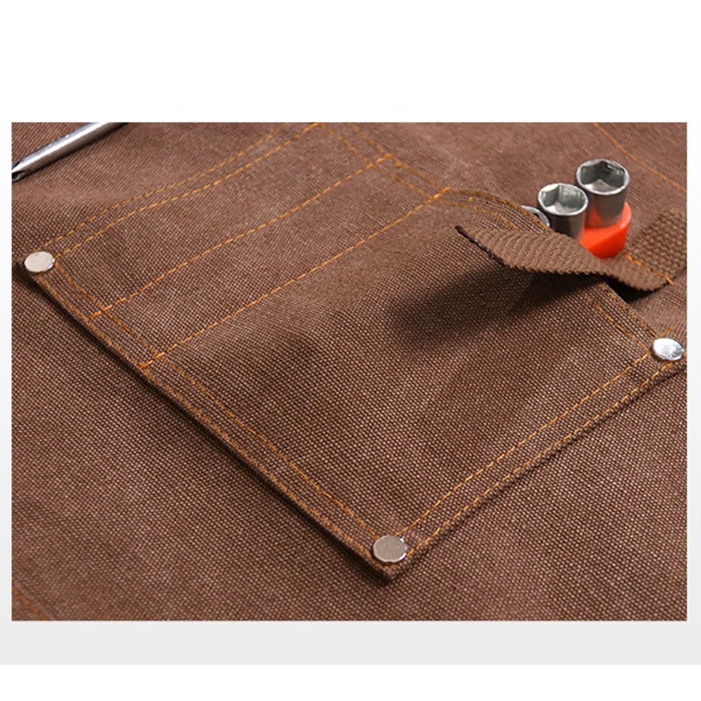 Delantal de cocina de lona, barbería, cafetería, jardinería, carpintero, hombre y mujer, restaurante, camarero, ropa de trabajo, delantal con bolsillos