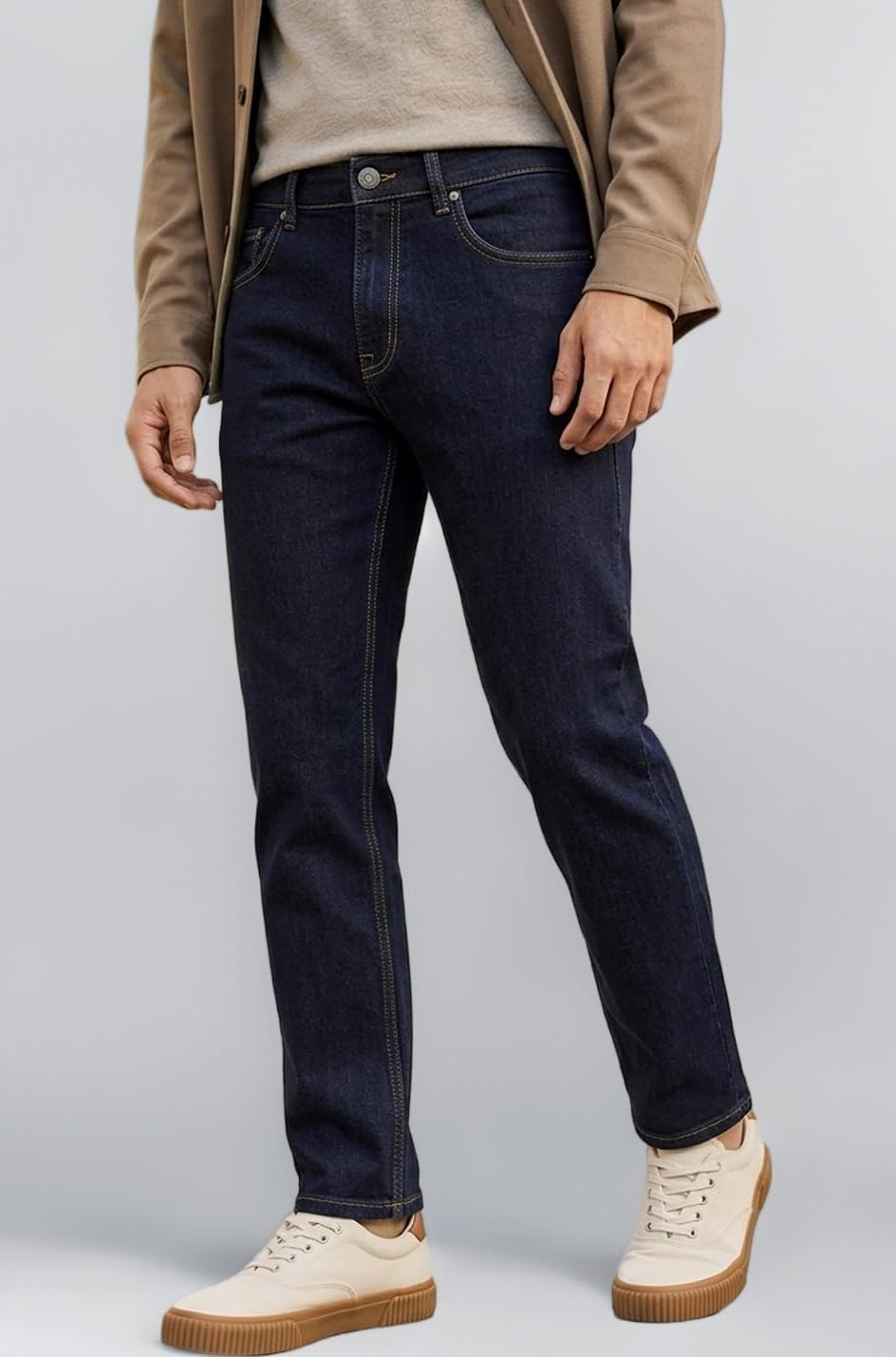 Men's Slim Fit Mid Rise Washed Jeans Stretchable