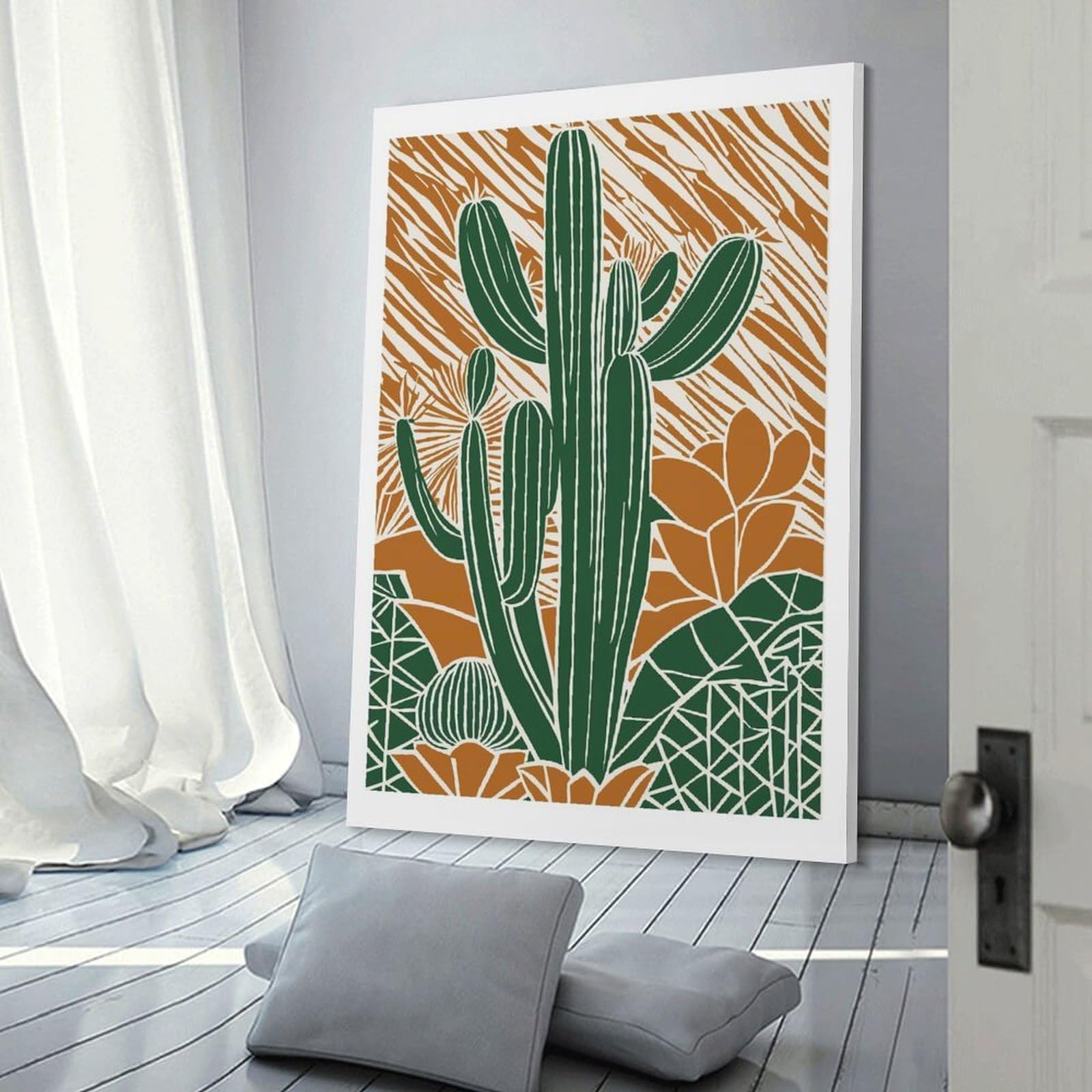 Junmoney Cactus Texas Wall Picture Print 20x30inch(50x75cm), for Picture Wall Styling in Lounge Or Bedroom, Ideal for Building A Coordinated Art Wall