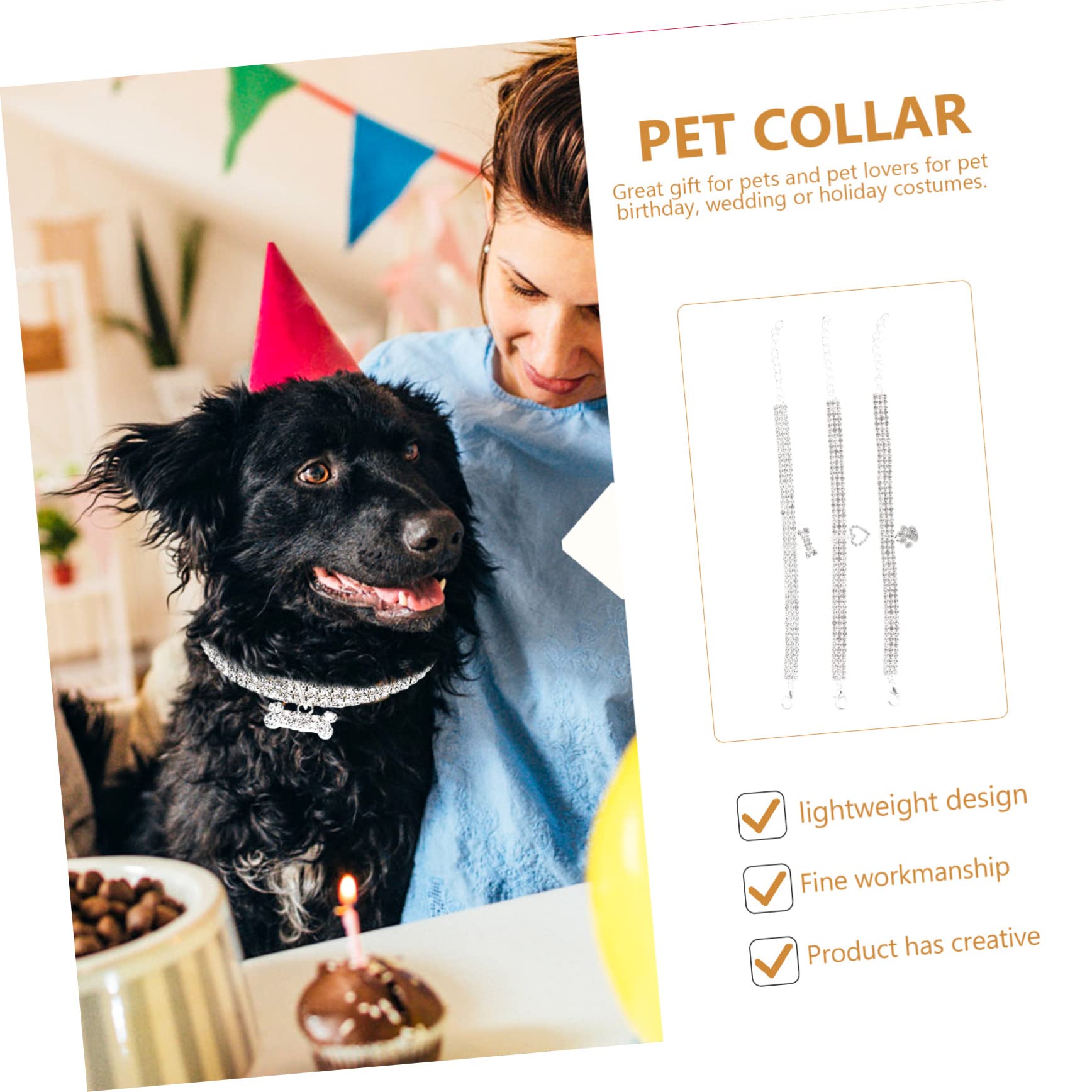 POPETPOP 9pezzi Collana Decorativa per Animali Domestici Collari e Strass Accessori Eleganti per Cani e Gatti Resistente e Confortevole Perfetta per Ogni Occasione