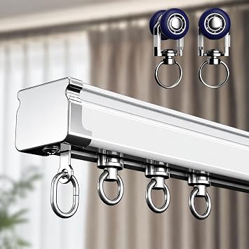 Ceiling Curtain Track, Heavy Duty Single Rail SystemWhite | 150cm