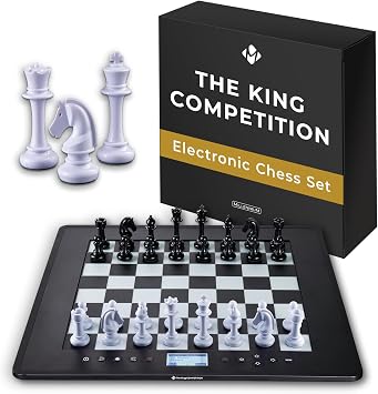 The King Competition Chess Computer - User-friendly, for the whole family & chess enthusiasts, with automatically adjustable playing strength; LED move display