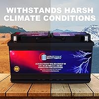 Vista 7 de Mighty Max Battery MM-H8 Batería de coche Start and Stop BCI Grupo 49 12 V 95 Ah, 160 RC, 900 CCA Batería AGM recargable para coche