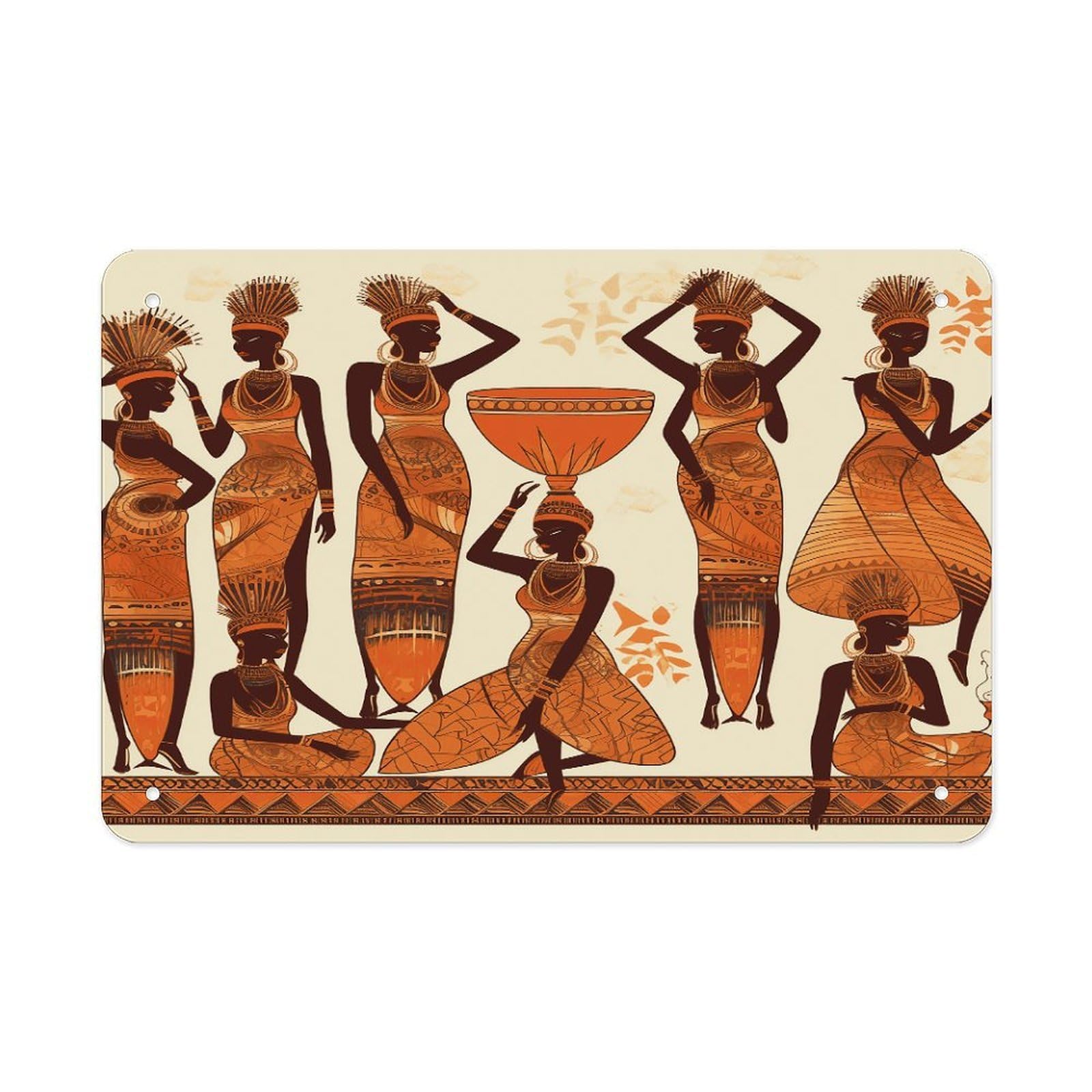 Fodpand Style African Tribal Woman Wall Art Metal Signs Tin Sign