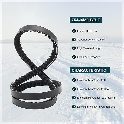 Miniatura 5 de 954-0430 754-0430 Correa de transmisión de barrena de dos etapas para sopladores de nieve de repuesto 38"x35" para MTD Troy Bilt Cub Cadet 754-0430