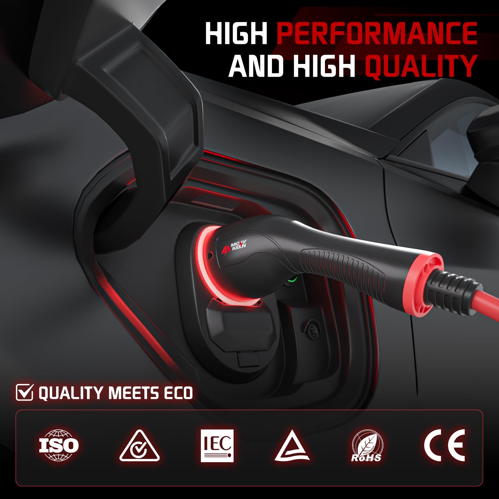 Kabel do ładowania EV typu 2 – 22 kW, 8 m, 3-fazowa, przenośna ładowarka 32 A, z torebką, do ID.7, T-ROC, Tiguan, Inster