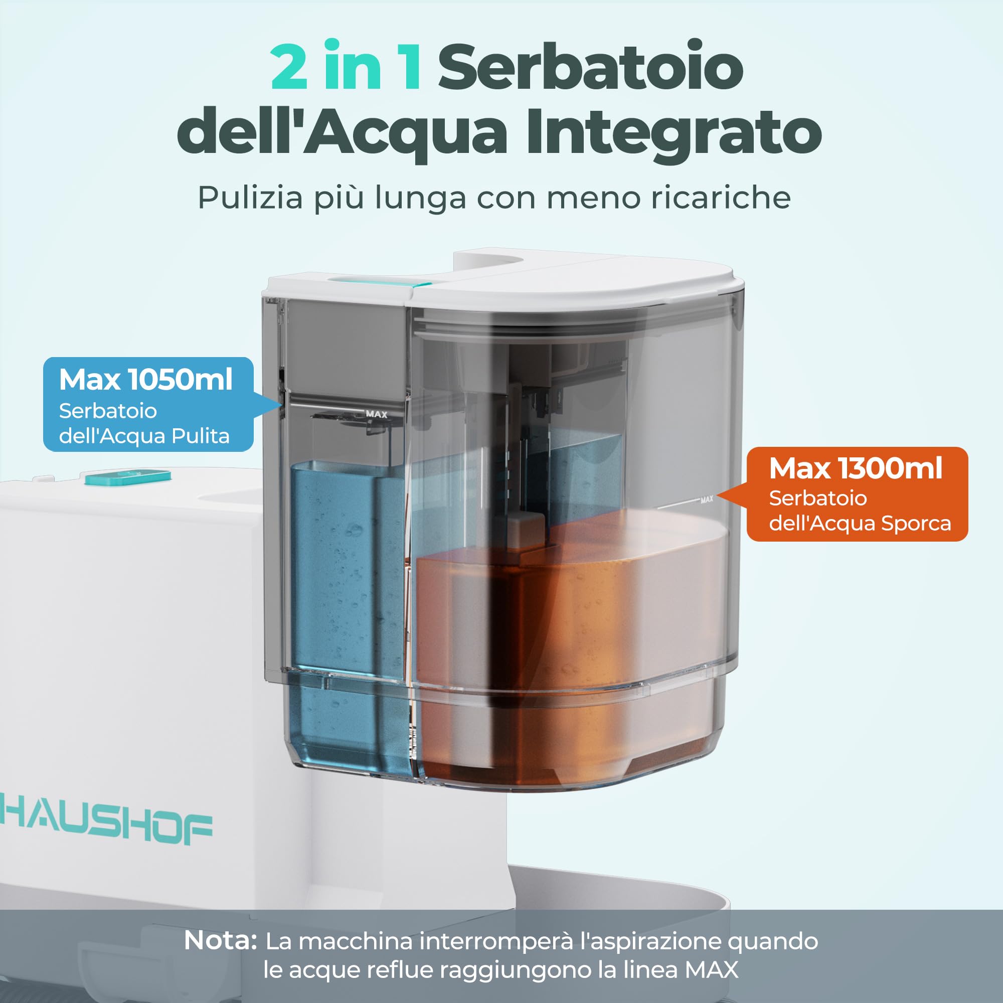 HAUSHOF Lavatappeti Portatile per Tappeti e Divani, Pulitore Portatile con 13 kPa di Potenza Aspirante, Ideale per Rimuovere Macchie da Tappeti, Divani, Auto e letti per Animal