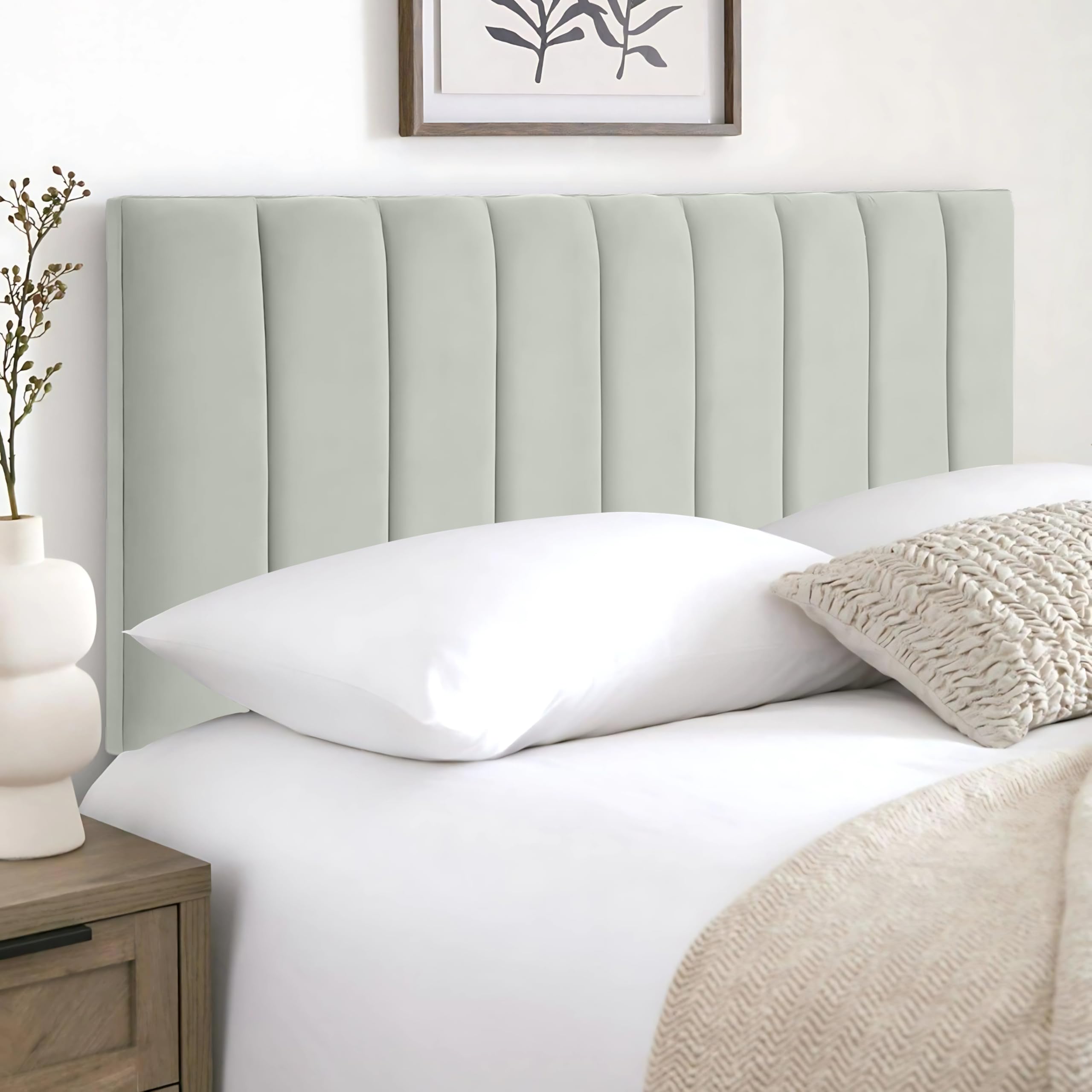 HB-1 Headboards for Beds – 9vp 24'' Divan Bed Headboard – Headboards for Divan Beds, Bedroom & Hotel Furniture, Elegant Soft Plush Fabric Head Board (Cream Plush, 2FT6 Small Single) — image 1