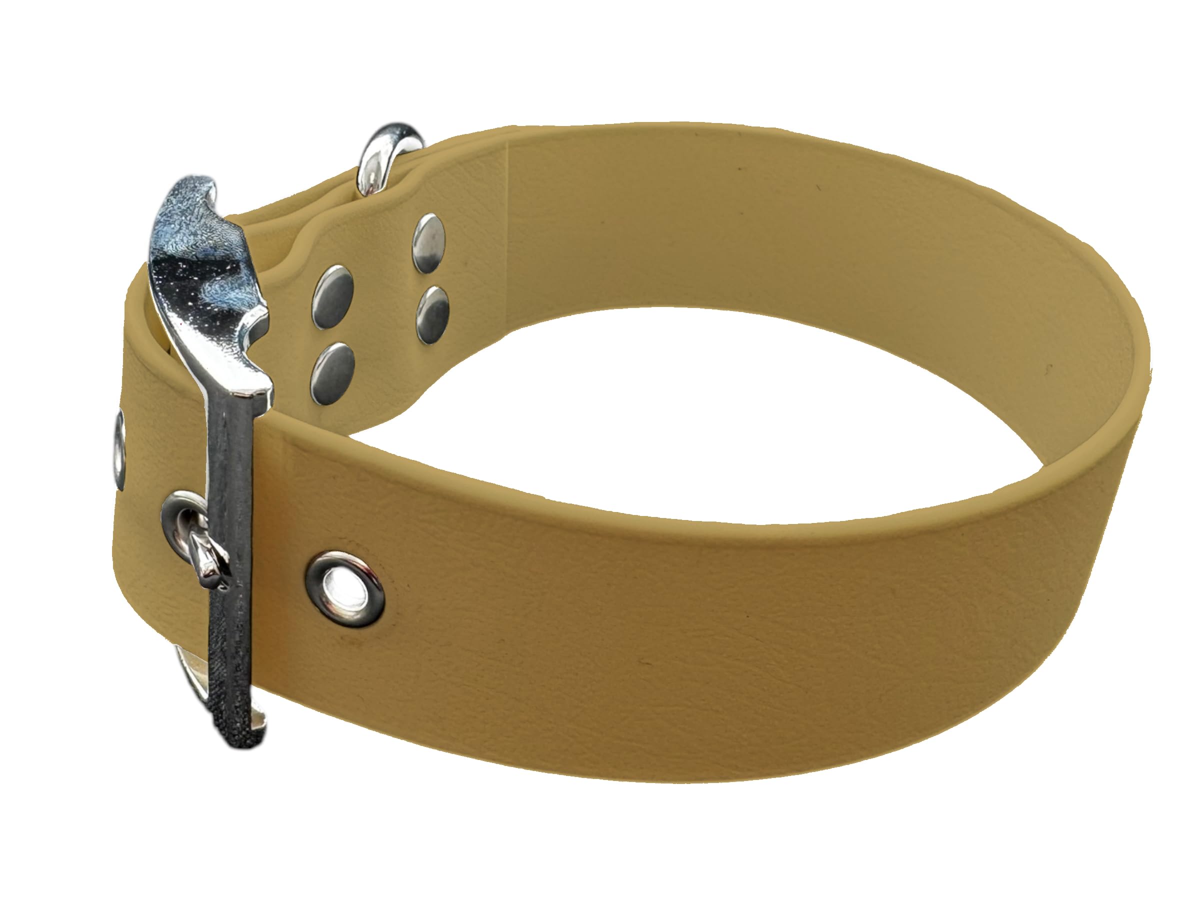 L'Atelier Du Fourmilier Collana In BioThane Largo 38mm - Impermeabile, Fatta A Mano In Francia (Dorato, 40-45 Cm)