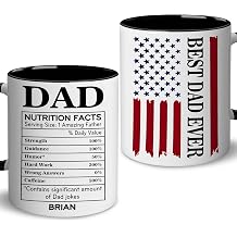 Personalized Dad Mug - Father Gifts - Customized Best Dad Ever Nutrition Facts Mug - Dad Gifts Grandpa Fathers Day Christmas Birthday Gifts From Daughter Son Grandchild - Coffee Mug 11OZ