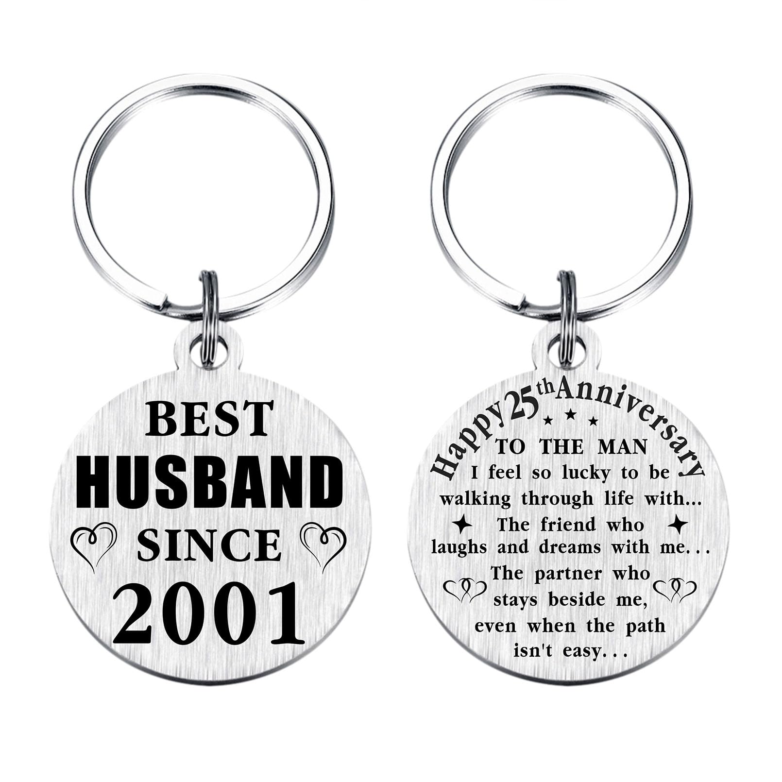 TANWIH 25th Wedding Anniversary Keychain Gifts, 25 Year Anniversary Decoration