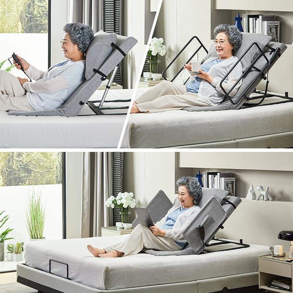 Respaldo elevable for cama, respaldo elevable eléctrico ajustable con almohada, ángulo ajustable de 2° a 65°, control remoto inteligente, ayuda for sentarse y levantarse for personas mayores(75x190cm)