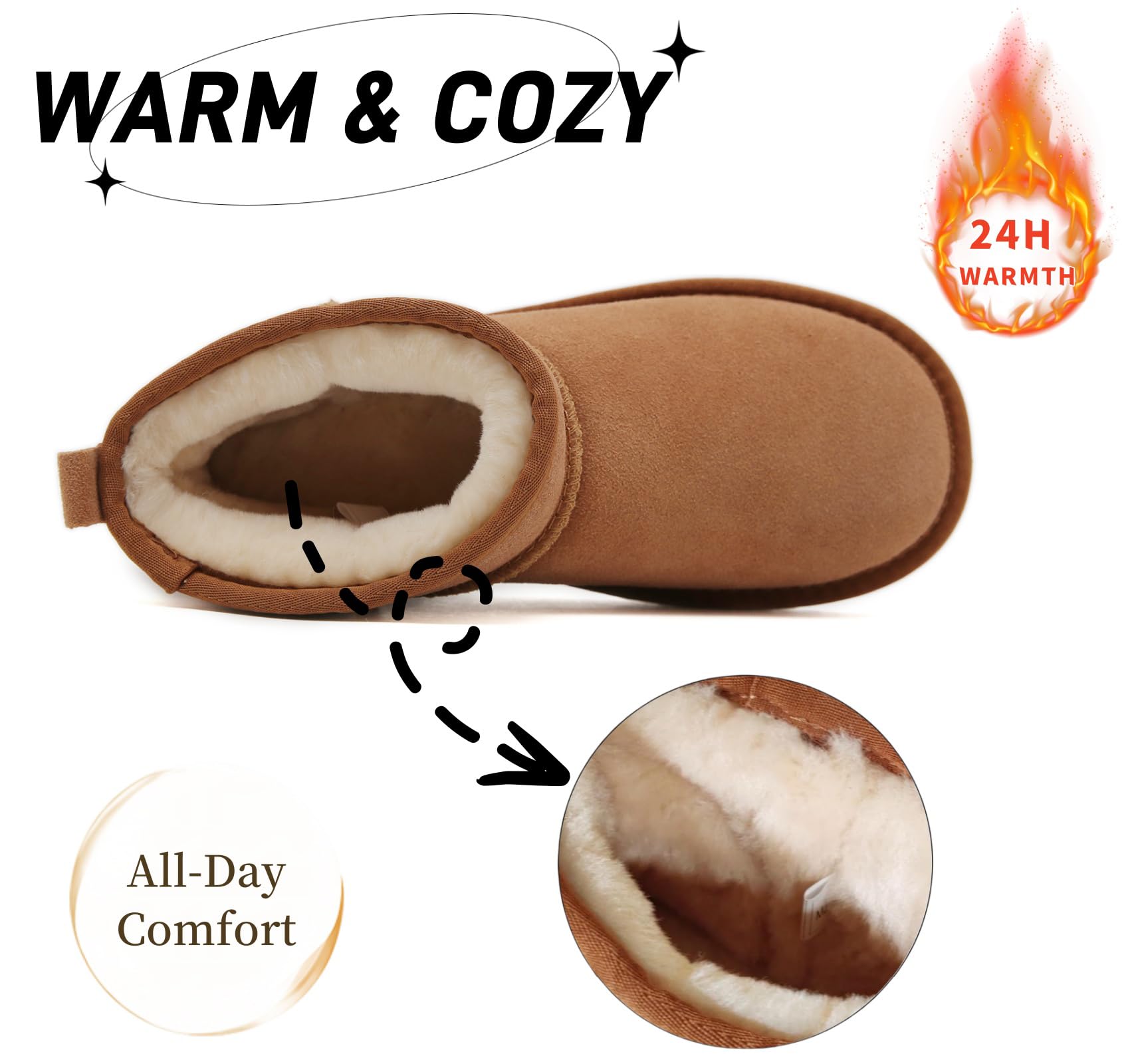 Meik Mangni Stivali Donna Invernali Classic Antiscivolo Stivaletti da Neve Caldo Comode Impermeabili Stivali Inverno Outdoor Breve Boots Scarpe,36-43 EU