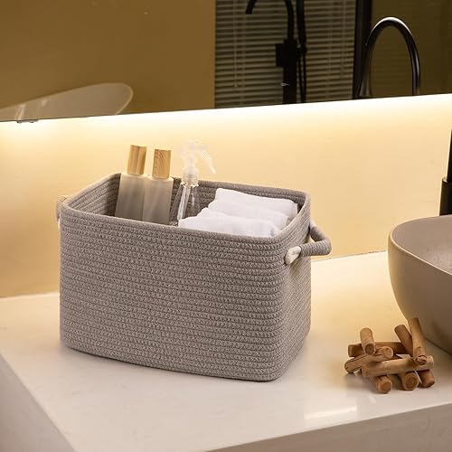 Miniatura 2 de OIAHOMY Cesta de almacenamiento, cestas tejidas para almacenamiento, cesta de juguetes, contenedores de almacenamiento decorativos, canasta de