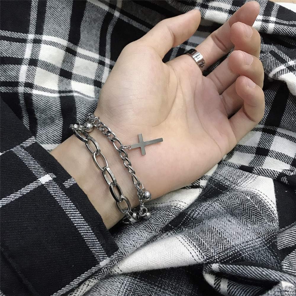 YERTTER Punk Gothic Cross Bangle Bead Bracelet Female Hand Jewelry for Women Bracelets Jewelry Gift for Women - Image 2